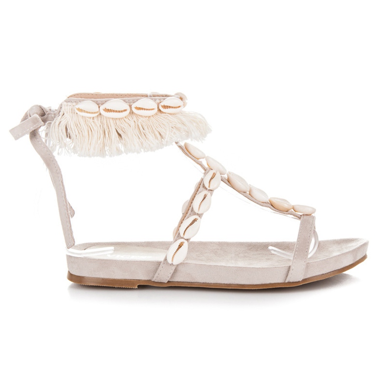 Vices Tied Sandals With Shells brown