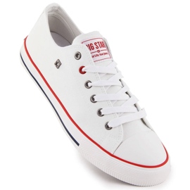 White men's low-top textile sneakers Big Star NN174301