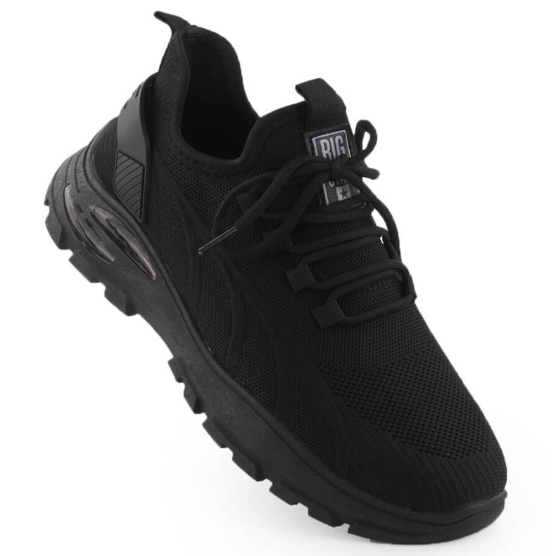 Black men's sports shoes Big Star NN174467