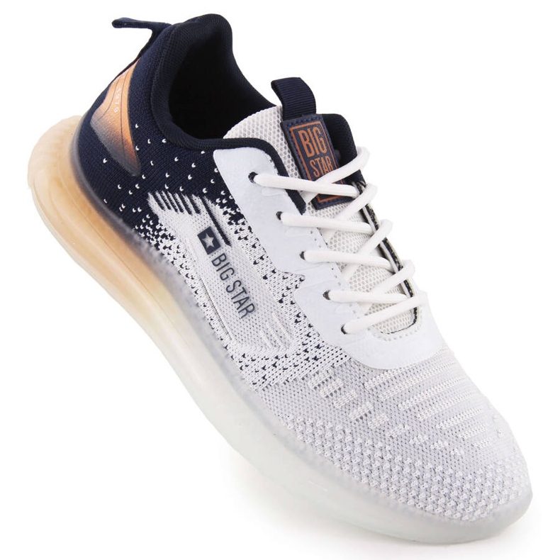 Big and black men's sports shoes Big Star NN174474 white