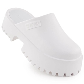 Women's white Big Star NN274015 flip-flops with a massive sole