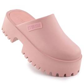 Women's pink flip-flops with a massive sole Big Star NN274020