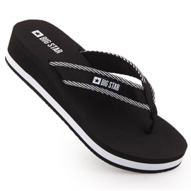Women's black wedge flip-flops Big Star NN274A727