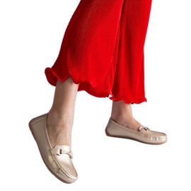 Gold classic eco loafers metallic leather golden Gold classic eco loafers metallic leather golden