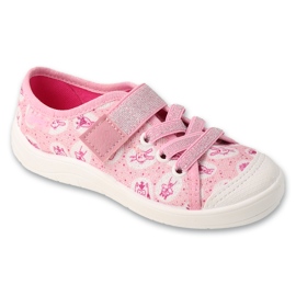 Befado children's slippers 351X037 pink with applications