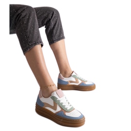 Blue sneakers with a rubber sole