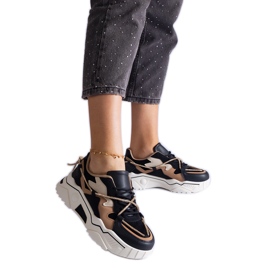 Black sneakers decorated with a zircon string Black sneakers decorated with a zircon string