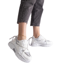 White women's sneakers with glitter