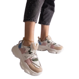 Multicolored women's sports sneakers white