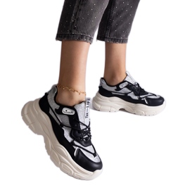 Black sneakers with glitter inserts Black sneakers with glitter inserts