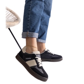 Black platform sneakers with stitching Black platform sneakers with stitching