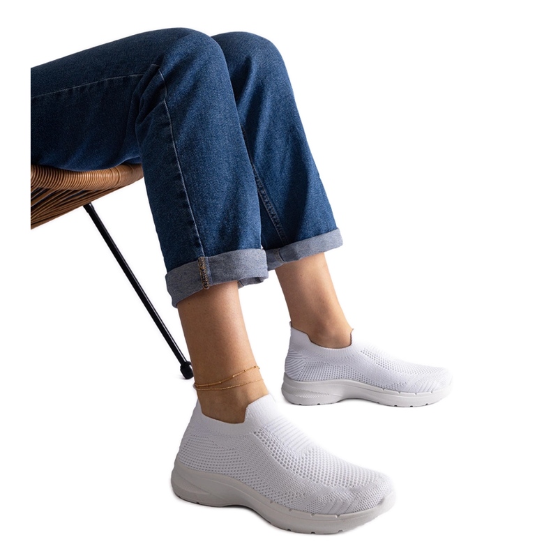 White slip-on sports sneakers White slip-on sports sneakers