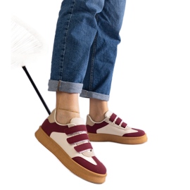 Burgundy sneakers with Velcro fastening red Burgundy sneakers with Velcro fastening red