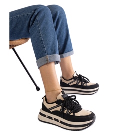 Black and beige women's sneakers Black and beige women's sneakers