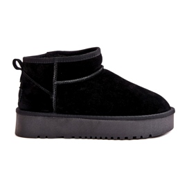 Women's suede snow boots on the platform black