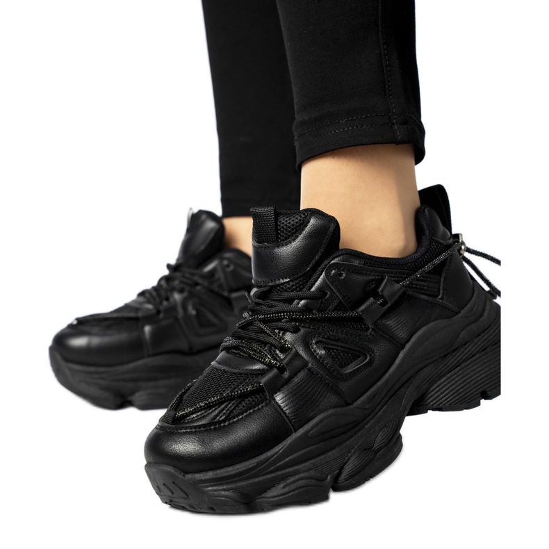 Women's platform sneakers Black