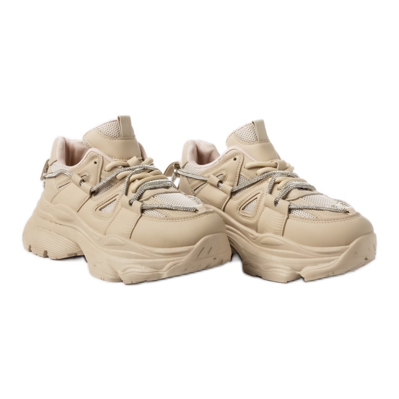Beige women's platform sneakers Beige women's platform sneakers