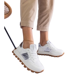 White sneakers with a visible protector White sneakers with a visible protector