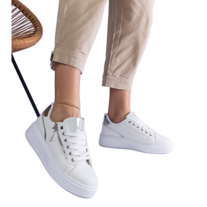 White women's sports sneakers