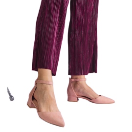 Light pink sandals on a low post