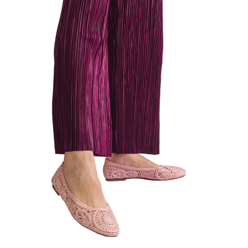 Pink braided ballet flats