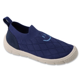 Befado children's slippers 102x032 navy blue with an ornament