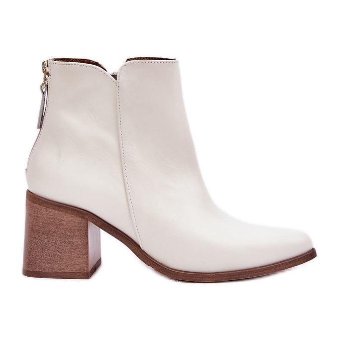 Bots on the post Natural leather Zazoo 3673 White