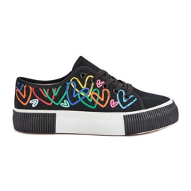 Women's sneakers in black hearts Women's sneakers in black hearts