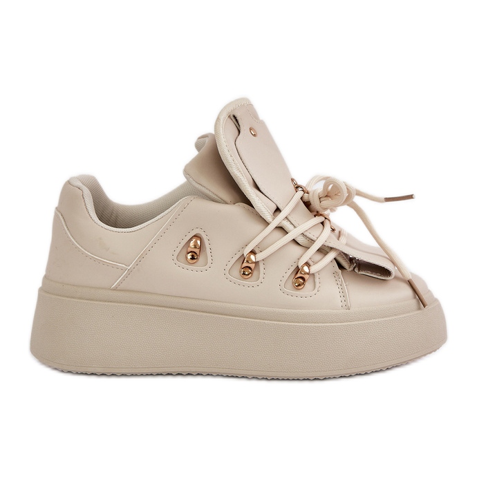 Women's Platform Sneakers, Beige
