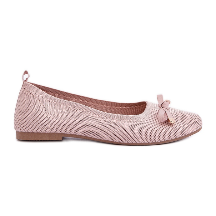 Mesh ballerinas with a pink bow