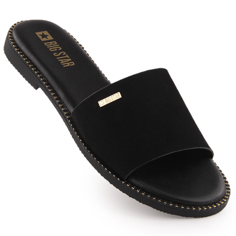 Women's suede bars black big star rr274618