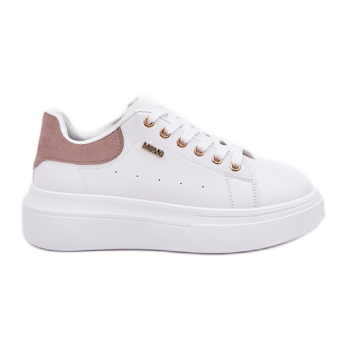 Women's sneakers on the platform eco leather white