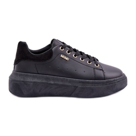 Women's sneakers on the platform eco leather black