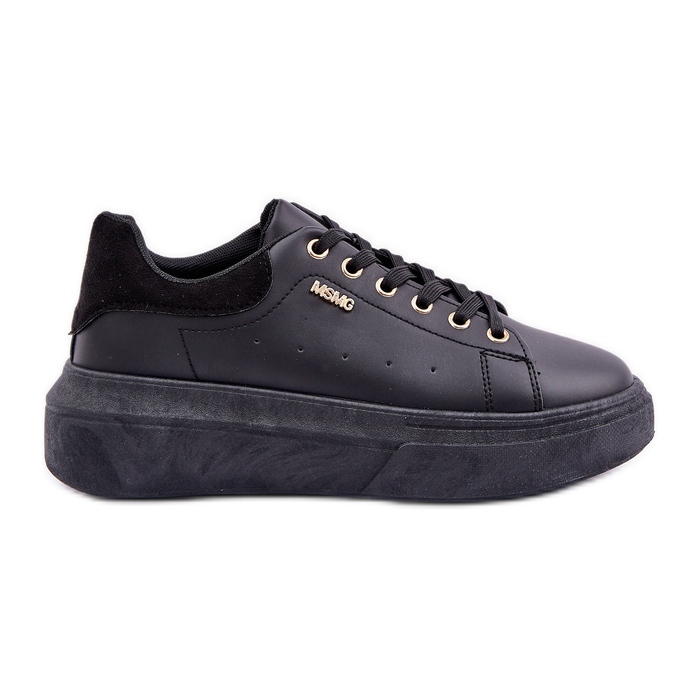 Women's sneakers on the platform eco leather black
