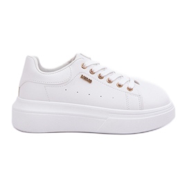 Women's sneakers on the platform eco leather white Women's sneakers on the platform eco leather white