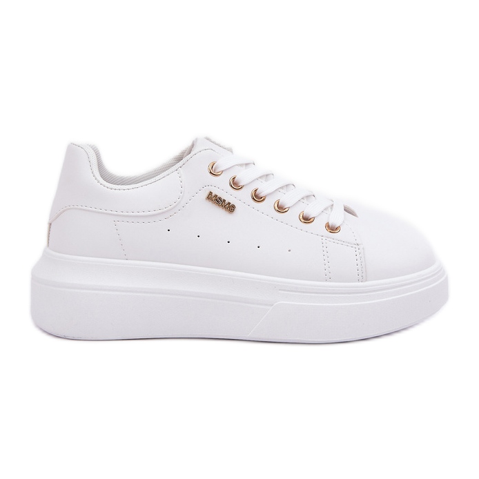 Women's sneakers on the platform eco leather white