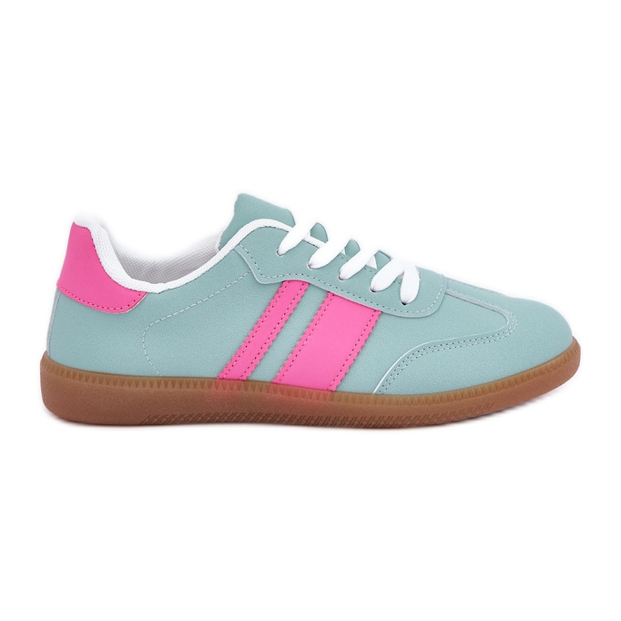 Low women's sneakers with eco leather mint green