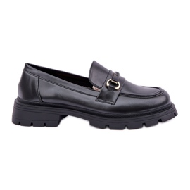 Classic women's loafers with eco leather black