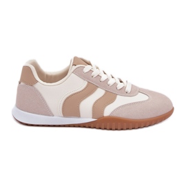 Classic women's sneakers with eco leather beige Classic women's sneakers with eco leather beige