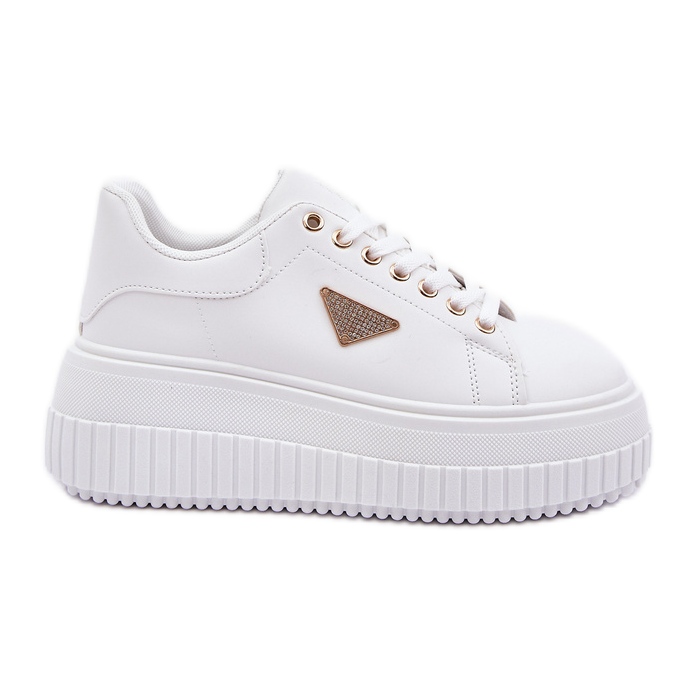 Stylish sneakers on a massive white platform