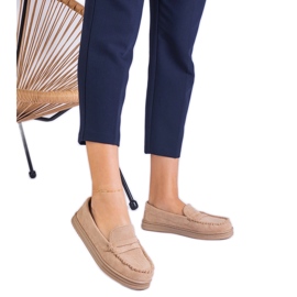 Beige women's loafers from Ekozamsz