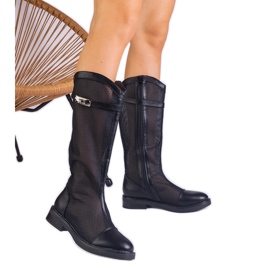 Black high mesh boots Black high mesh boots