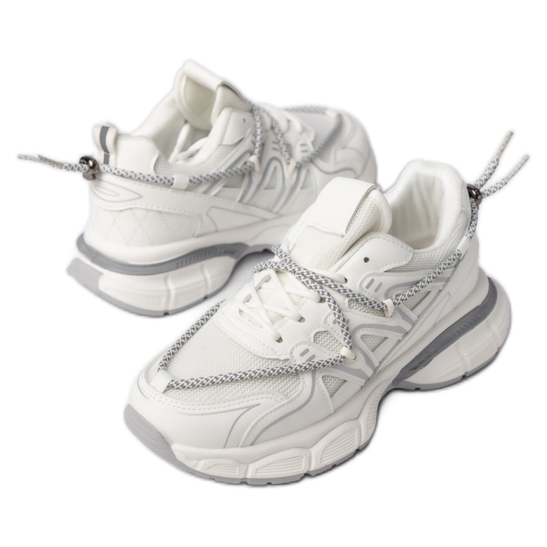Women's sports sneakers-white and gray white/gray Women's sports sneakers-white and gray white/gray