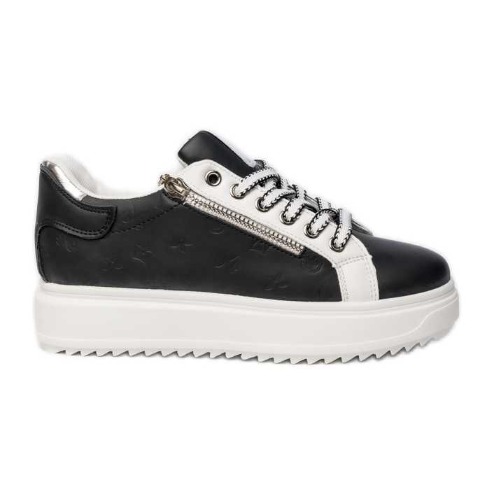 Women's black sports sneakers