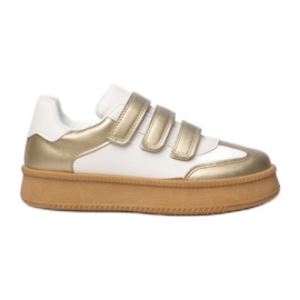 Women's gold metallic sneakers golden