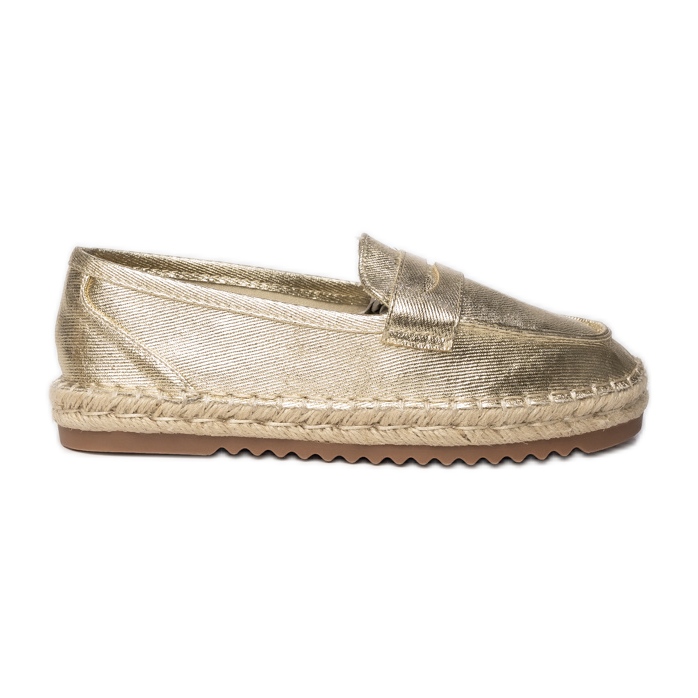 Espadrilles Women's gold metallic loafers golden