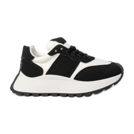 Women's black and white sports sneakers