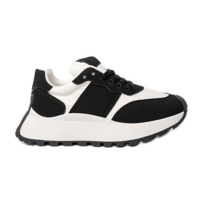 Women's black and white sports sneakers