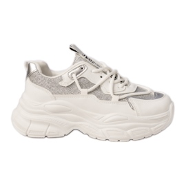 Women's white sports sneakers
