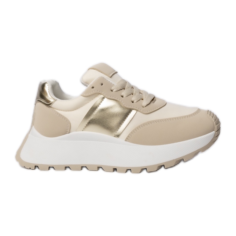 Women's beige sports sneakers